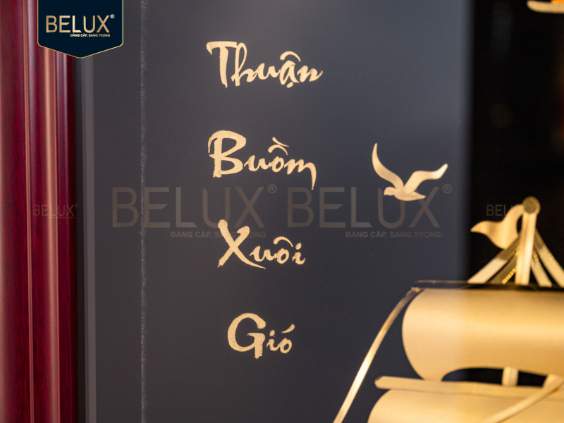 Tranh thuyền buồm dát vàng 24k 80x60cm